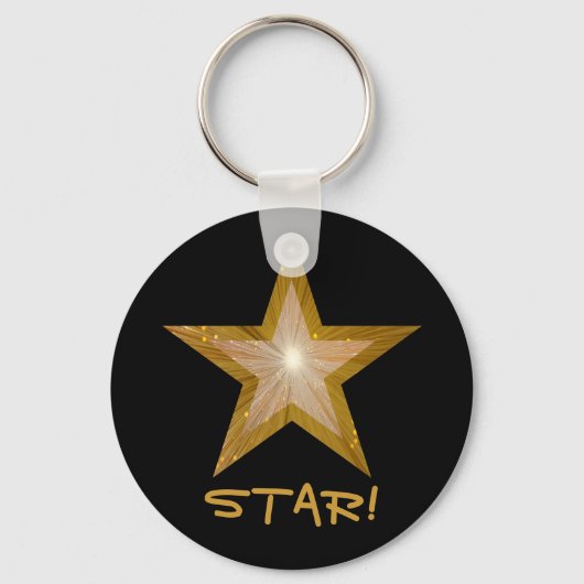 Porte-clés Gold Star 'STAR' porte - clé noir (Recto)