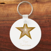 Porte-clés Gold Star 'Your Text' porte - clé blanc (Recto)