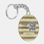 Porte-clés Gold Waves QR Code Votre logo ici (Devant gauche)