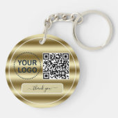 Porte-clés Gold Waves QR Code Votre logo ici (Dos)