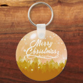 Porte-clés Gold White paisible Forêt de neige Joyeux Noël (Recto)