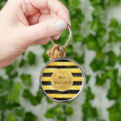 Porte-clés Gold Yellow Black Bee Stripes (Main)