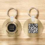 Porte-clés Gold Your Business Logo QR Code Entreprise<br><div class="desc">Votre logo d'entreprise Ce Porte - clé peut être utilisé comme outil de marketing d'entreprise promotionnel pour un bureau d'entreprise ou une entreprise. Veuillez contacter le concepteur pour les articles correspondants.</div>