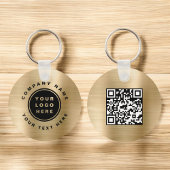 Porte-clés Gold Your Business Logo QR Code Entreprise