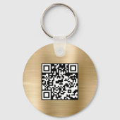 Porte-clés Gold Your Business Logo QR Code Entreprise (Verso)