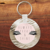 Porte-clés Gold Zebra Imprimé brillant Silver Sparkle Eyes (Recto)