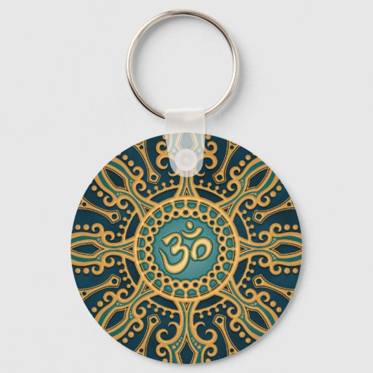Porte-clés Golden Blue Aum Star (Recto)