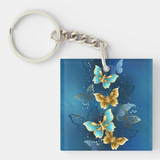 Porte-clés Golden butterflies (Devant)