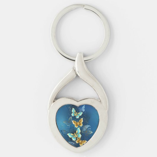 Porte-clés Golden butterflies (Devant)