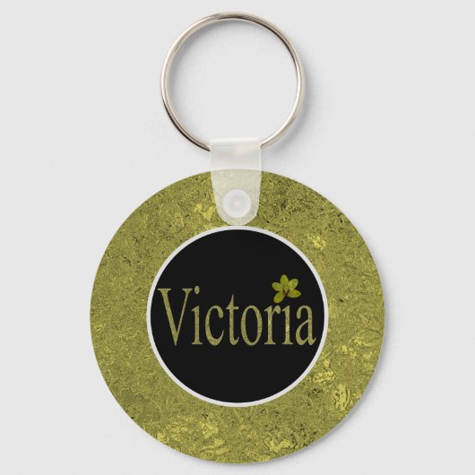 Porte-clés Golden Flecks Victoria Nom Design, (Recto)