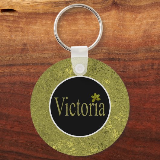Porte-clés Golden Flecks Victoria Nom Design, (Verso)