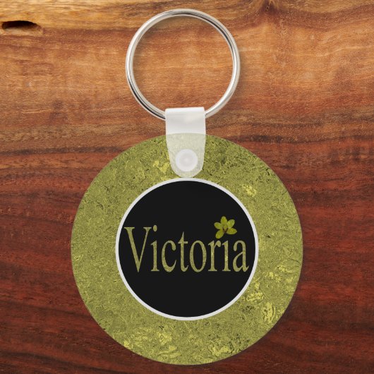Porte-clés Golden Flecks Victoria Nom Design, (Recto)