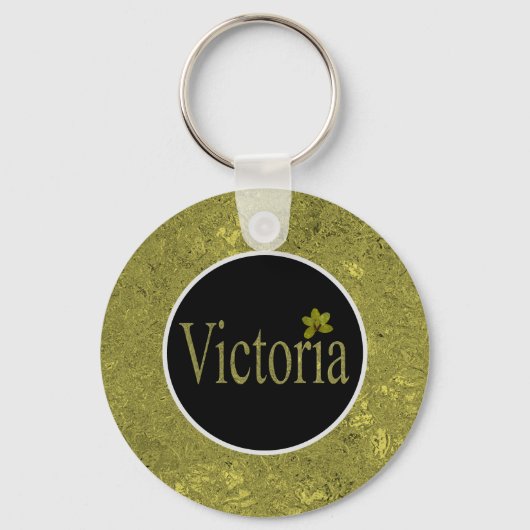 Porte-clés Golden Flecks Victoria Nom Design, (Verso)
