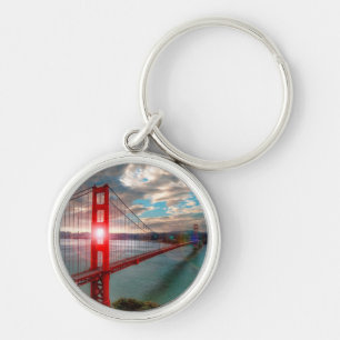 Porte-clés Golden gate bridge avec Sun brillant