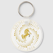 Porte-clés Golden Horse Logo Custom Text Classic Icon  (Verso)