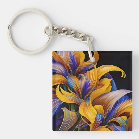 Porte-clés Golden Iris Hosta X AI ART (Devant)