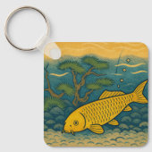 Porte-clés Golden Koi Japanese Art (Recto)