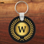 Porte-clés Golden Laurel Wreath Monogrammé (Recto)