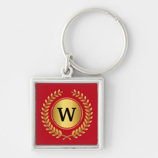 Porte-clés Golden Laurel Wreath Monogrammé (Devant)