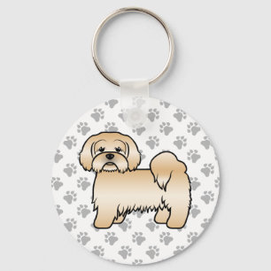 Porte-clés Golden Lhasa Apso Jolie illustration de dessin de 