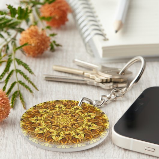 Porte-clés Golden Mandala Antique Abstract Design-63495 (Devant droit)