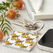 Porte-clés Golden Metallic Cherries Pattern (Devant Droit)