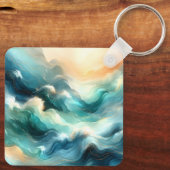 Porte-clés Golden Ocean Flow Abstract Waves (Verso)