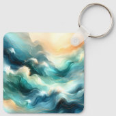 Porte-clés Golden Ocean Flow Abstract Waves (Dos)