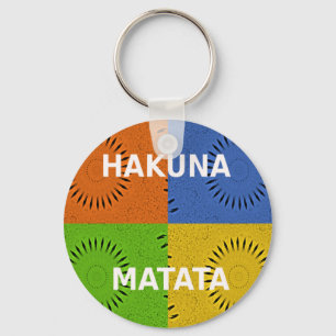 Porte-clés Golden Red Blue Green Hakuna Matata