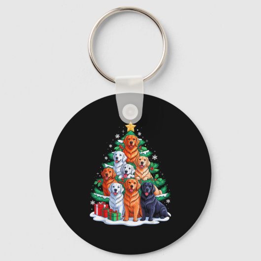 Porte-clés Golden Retriever Arbre Noël Noël Escouade hommes f (Recto)