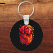 Porte-clés Golden Retriever Art Rtrait For Dog Owners  (Recto)