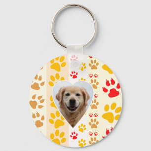 Porte-clés Golden Retriever Chien Coeurs Pâtes Imprimer