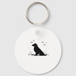 Porte-clés Golden Retriever Chien � Halloween Lune Silhouette