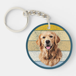 Porte-clés Golden Retriever Chien Retro Arrière - plan Porte 