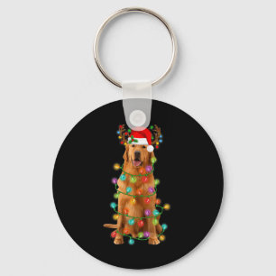 Porte-clés Golden Retriever Christmas Tree Lights Pyjama Chie
