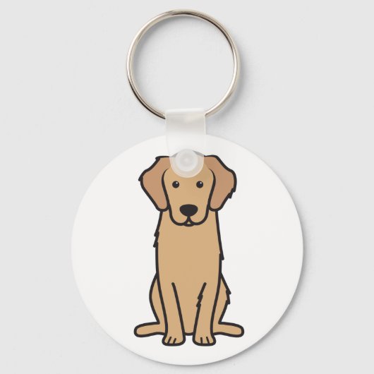 Porte-clés Golden Retriever Dog Cartoon (Recto)