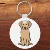Porte-clés Golden Retriever Dog Cartoon (Recto)