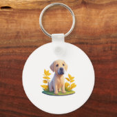 Porte-clés Golden Retriever Doggo Cute Chibi numérique (Recto)