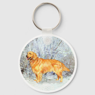 Porte-clés Golden Retriever en Hiver