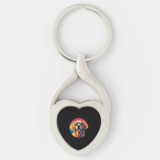 Porte-clés Golden Retriever for Kids Boys Girls Sunglasses Pe (Devant)