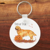 Porte-clés Golden Retriever Halloween (Recto)