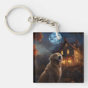 Porte-clés Golden Retriever Halloween Effrayant