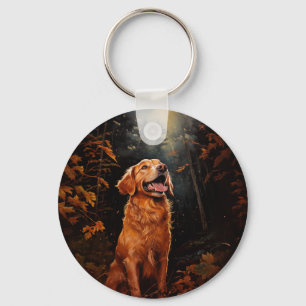 Porte-clés Golden Retriever la nuit