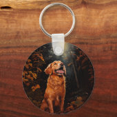 Porte-clés Golden Retriever la nuit (Recto)