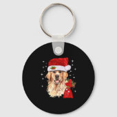 Porte-clés Golden Retriever Noël drôle cadeau de Noël (Recto)
