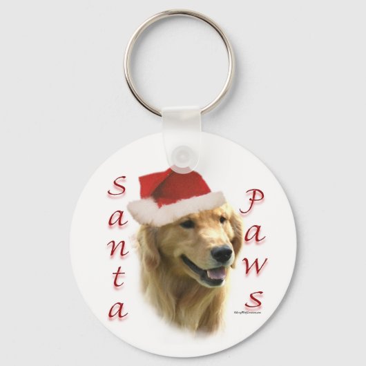 Porte-clés Golden Retriever Père Noël Paws (Recto)