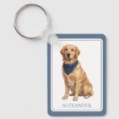 Porte-clés Golden Retriever Préparé sur Mesure (Recto)