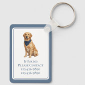 Porte-clés Golden Retriever Préparé sur Mesure (Verso)
