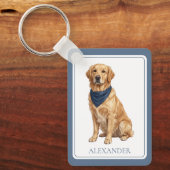 Porte-clés Golden Retriever Préparé sur Mesure (Recto)