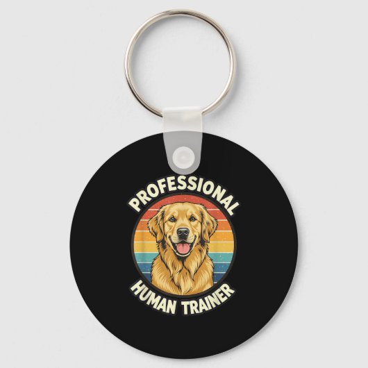 Porte-clés Golden Retriever Professional Human Trainer Funny (Recto)